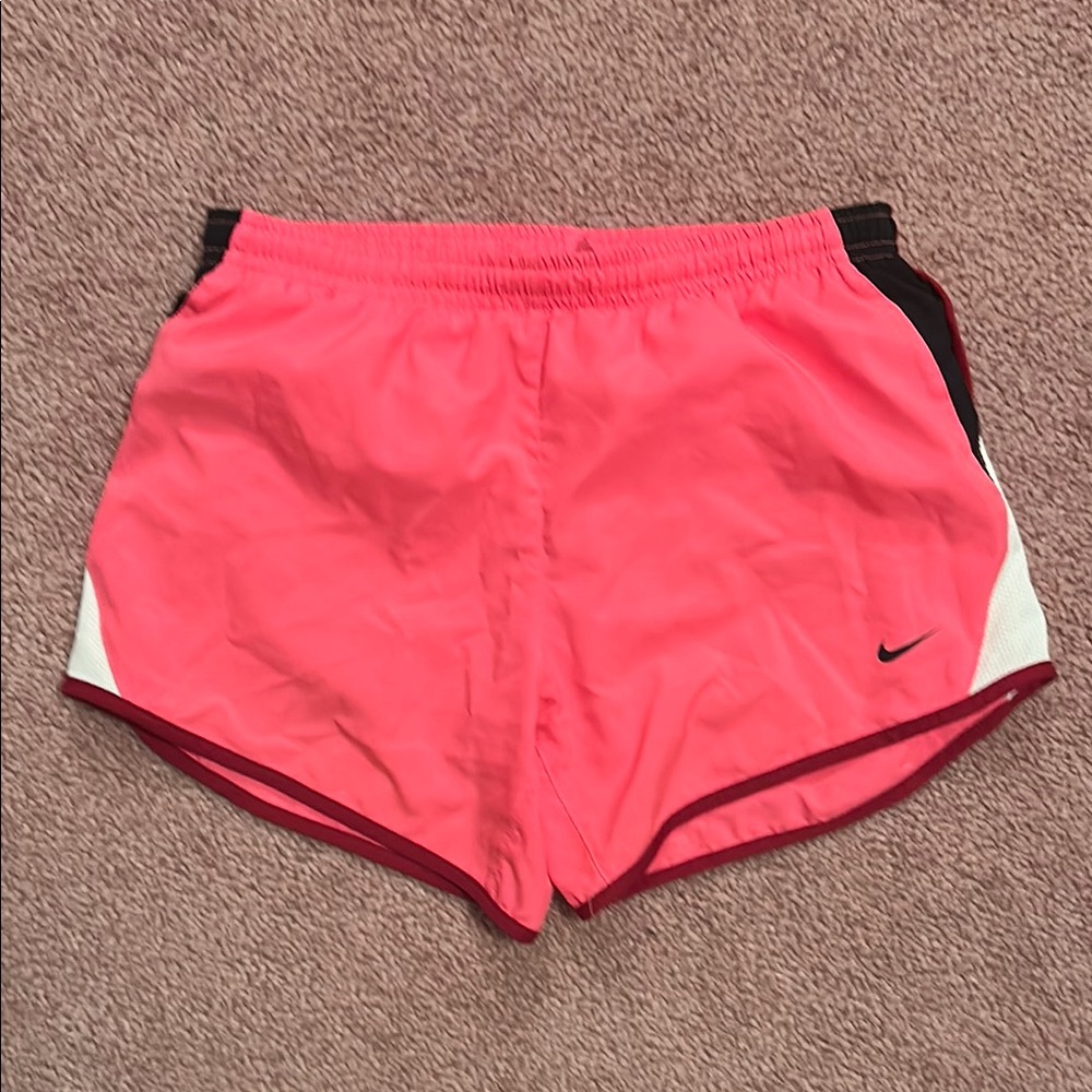 Nike Pink and Black Athletic Shorts Moisture-Wicking Design